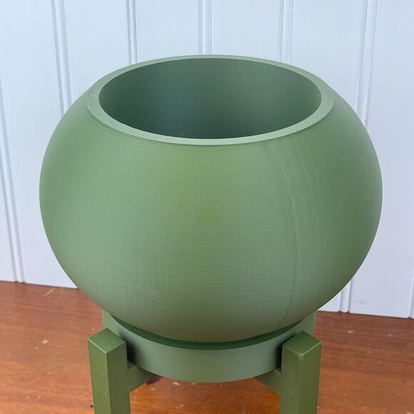 Rono Simple Indoor Planter w/ Drainage Hole and Drip Tray, houseplant - Picture 3 of 10